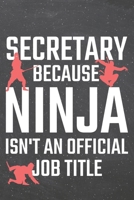 Secretary because Ninja isn't an official Job Title: Secretary Dot Grid Notebook, Planner or Journal Size 6 x 9 110 Dotted Pages Office Equipment, Supplies Funny Secretary Gift Idea for Christmas or B 1710136278 Book Cover