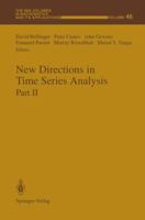 New Directions in Time Series Analysis, Part II (Ima Volumes in Mathematics and Its Applications) 1461392985 Book Cover