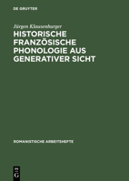 Historische Franzosische Phonologie Aus Generativer Sicht 3484500778 Book Cover