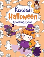 Kawaii Halloween Coloring Book: Kids Halloween Book with cute chibi girls, spooky cats, witches, unicorns and more! B08F6X4NDM Book Cover