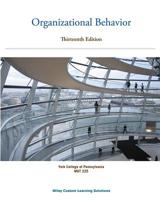 Organizational Behavior Thirteenth Edition York College of Pennsylvania Custom Edition 1119130948 Book Cover