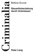 Steuerhinterziehung Durch Unterlassen 3631301405 Book Cover