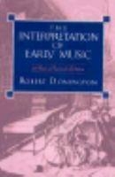 The Interpretation of Early Music 039396003X Book Cover