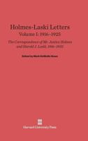 Holmes-Laski Letters, Volume I, 0674336178 Book Cover