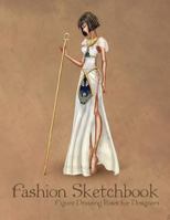 Fashion Sketchbook Figure Drawing Poses for Designers: Large 8,5x11 with Bases and Ancient Egypt Style Vintage Fashion Illustration Cover 1725896958 Book Cover