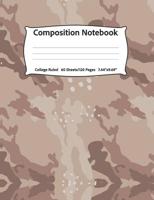 Composition Notebook: College Ruled, 60 Sheets/120 Pages, 7.44 x 9.69 Brown Military Camouflage 1077585373 Book Cover
