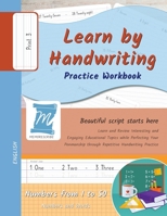 Learn by Handwriting, Practice Workbook - Numbers from 1 to 50 - Words and Numbers - Print, Level 3: Children and Adults. Repetition, Fast Learning, Memory, Focus - English (N150) B0DQ2SJZ36 Book Cover