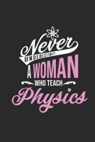 Never Underestimate A Woman Who Teach Physics: Dotted Bullet Notebook (6 x 9 - 120 pages) Teachers Notebook for Daily Journal, Diary, and Gift 167425038X Book Cover