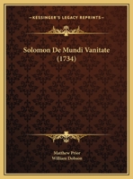 Solomon De Mundi Vanitate (1734) 1166318567 Book Cover