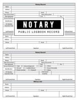 Notary Record Logbook: Notary Public Logbook, Notarial Record, Notary Paper Format, Notary Ledger, Notary Record Book, Notary Book, Notary Log Book, Size 8.5 x 11 Inch, 100 Pages 1724310372 Book Cover