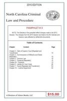 North Carolina Criminal Law and Procedure-Pamphlet # 3 1502301776 Book Cover