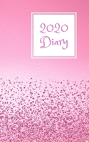 2020 Diary: 5x8 week to a page planner with 12 monthly planners. Lined paper pages after diary for all your notes. Perfect for general use, small business owners and students. Pink glitter effect desi 168998158X Book Cover