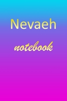 Nevaeh: Blank Notebook Wide Ruled Lined Paper Notepad Writing Pad Practice Journal Custom Personalized First Name Initial N Blue Purple Gold Taking Class Notes, Homework, Studying School Homeschool &  1670869520 Book Cover