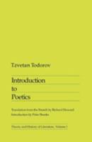 Introduction to Poetics 0816610118 Book Cover