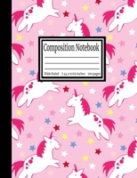 Composition Notebook: Wide Ruled 7.44 x 9.69 in, 100 page book for girls, kids, school, students and teachers 1081178159 Book Cover