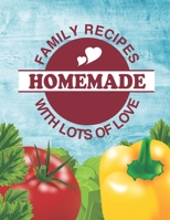 Family Recipes Homemade With Lots of Love: Create your own custom family recipe book to pass down to your kids, 8.5"x11", recipe scrapbook, with family pictures, 110 recipes B0841XHJKS Book Cover