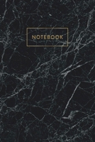 Notebook: Black & Grey Marble - Notizbuch in moderner Marmor Optik ca. DIN A5 (6x9''), liniert, 108 Seiten, Schwarz Grauer Marmor mit Gold f�r Notizen, Termine und Skizzen - Ideal als Organizer, Kalen 1706222092 Book Cover
