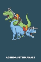 Agenda Settimanale: Dinosauri e gatti A5 manoscritto floreale - Agenda con Pianificatore Settimanale 52 settimane per Proprietario del Gatto (azzurro) 1689903791 Book Cover