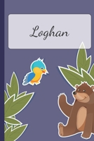 Loghan: Personalized Notebooks - Sketchbook for Kids with Name Tag - Drawing for Beginners with 110 Dot Grid Pages - 6x9 / A5 size Name Notebook - Perfect as a Personal Gift - Planner and Journal for  1697466036 Book Cover