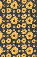 Bullet Dot Grid Journal: Yellow Sunflowers Dark Blue Pattern, Dotted Grid, (5.5 x 8.5) 1695401573 Book Cover