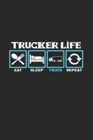 Trucker Life: 6x9 Truck Driver - grid - squared paper - notebook - notes 169298991X Book Cover