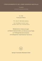 Metabolische Untersuchungen an Nierenrindenschnitten Und Glomerula Der Ratte Zur Pathogenese Des Toxischen Und Allergischen Nephrotischen Syndroms 3663156885 Book Cover