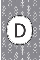 The Letter D: Grey and White Trees Monagram 6 x 9 inch 120 Page Journal Diary Notebook 1712188410 Book Cover
