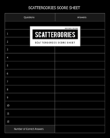 BG Publishing Scattergories Score Sheet: Scattergories Game Record Keeper For Keep Track Of Who's Ahead In Your Favorite Creative Thinking Category Based Party Game (Vertical) 1678949353 Book Cover