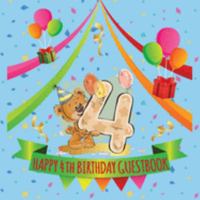 Happy 4th Birthday Guestbook: Celebration Message logbook journal For Visitors, Family and Friends to Write in Comments & Best Wishes With and Gift Log (Birthday Guestbook) 169366061X Book Cover