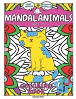 MANDALANIMALS: Funny Animals + Beautiful Mandalas - Coloring Book for Kids and Adults Age 3 – 120 B08Q73NMXS Book Cover