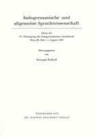Indogermanische Und Allgemeine Sprachwissenschaft: 'Akten Der IV. Fachtagung Der Indogermanischen Gesellschaft Bern, 28. Juli Bis 1. August 1969' 3920153294 Book Cover