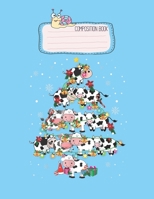 Composition Book: Cute Cow Noel Xmas Tree Cool Christmas Cow Gifts Lovely Composition Notes Notebook for Work Marble Size College Rule Lined for Student Journal 110 Pages of 8.5x11 Efficient Way to Us 1651158967 Book Cover
