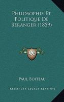 Philosophie Et Politique de Ba(c)Ranger 1144190630 Book Cover