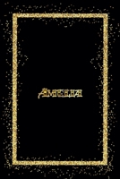 Amelia: Name Amelia Monogram Notebook - 120 Pages - Size 6x9, Soft Cover, Matte Finish- Gold Confetti Glitter Monogram Blank Lined Note Book, Writing Pad, Journal or Diary Kids, Girls Men & Women 1660249511 Book Cover