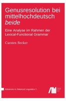 Genusresolution bei mittelhochdeutsch beide 398554090X Book Cover