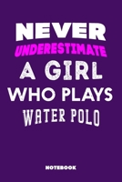 Never Underestimate a Girl Who Plays Water polo: 120 Pages, 6x9, Soft Cover, Matte Finish, Lined Sport Journal, Funny Sport Notebook, perfect gift for Water polo Supporter 1651125708 Book Cover