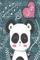 Notizbuch Herzchenpanda mit Ballon: Niedlicher Panda mit Herz Notizbuch modernes und auff�lliges Notizbuch kariert 120 karierte Seiten Din A5 perfekt als Notizheft, Tagebuch und Journal Geschenk 171239648X Book Cover
