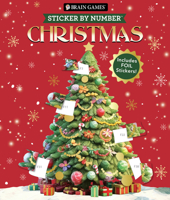 Brain Games - Sticker by Number: Christmas (24 Images to Sticker - Watercolor Tree Cover): Includes 2 Foil Sticker Sheets to Complete Each Image! 1639389164 Book Cover