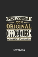 Professional Original Office Clerk Notebook of Passion and Vocation: 6x9 inches - 110 graph paper, quad ruled, squared, grid paper pages - Perfect Office Job Utility - Gift, Present Idea 1696722659 Book Cover