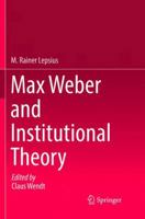 Max Weber and Institutional Theory 331983116X Book Cover
