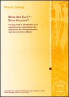 Krise Des Euro? - Krise Europas?: Vortrag Vom 5. November 2010 Anlasslich Der Jahresfeier Der Akademie Der Wissenschaften Und Der Literatur, Mainz 3515098372 Book Cover