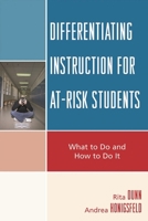 Differentiating Instruction for At-Risk Students: What to Do and How to Do It 1578869838 Book Cover