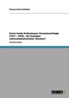 Erwin Guido Kolbenheyer: Paracelsustrilogie (1917 - 1925) - Ein Exemplar nationalsozialistischer Literatur? 3656059888 Book Cover
