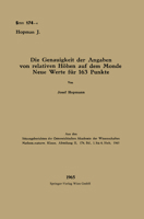 Die Genauigkeit der Angaben von relativen Höhen auf dem Monde Neue Werte für 163 Punkte 366224134X Book Cover