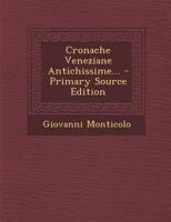 Cronache Veneziane Antichissime... 1018658262 Book Cover