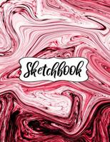 Sketchbook: Red Marble Sketch Book with Blank Pages to Draw and Doodle in - Christmas Present, Mother's Day or Birthday Gift for Girls Teens Kids Women Men (130 Pages 8.5 X 11) 1092542124 Book Cover