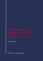 Pre-contractual Liability in English and French Law 9041118209 Book Cover