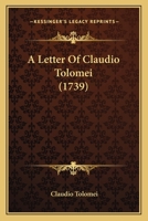 A Letter Of Claudio Tolomei 0548860734 Book Cover