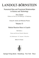 Proton and Electron Transfer. Biradicals / Protonen- und Elektronenaustauschreaktionen. Biradikale (Numerical Data and Functional Relationships in Science and Technology) 3540136762 Book Cover