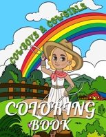 Cowboys and Cowgirls Coloring Book: The magical wood and tree scene with country man and women who classic B08HGRZQ2K Book Cover